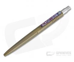 Pena Knives X-Series Click Pen Bronze Titanium Mokuti Clip Black Ink Pen