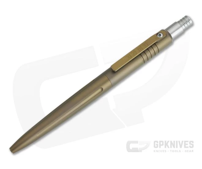 Pena Knives X-Series Click Pen Bronze Titanium Matching Clip Black Ink Pen