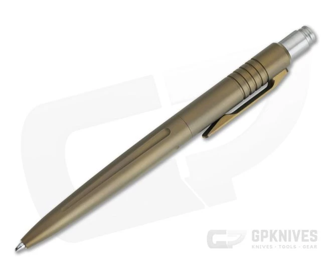 Pena Knives X-Series Click Pen Bronze Titanium Matching Clip Black Ink Pen - Image 2