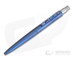 Pena Knives X-Series Click Pen Blue Titanium Mokuti Clip Black Ink Pen