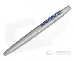 Pena Knives X-Series Click Pen Gray Titanium Mokuti Clip Black Ink Pen