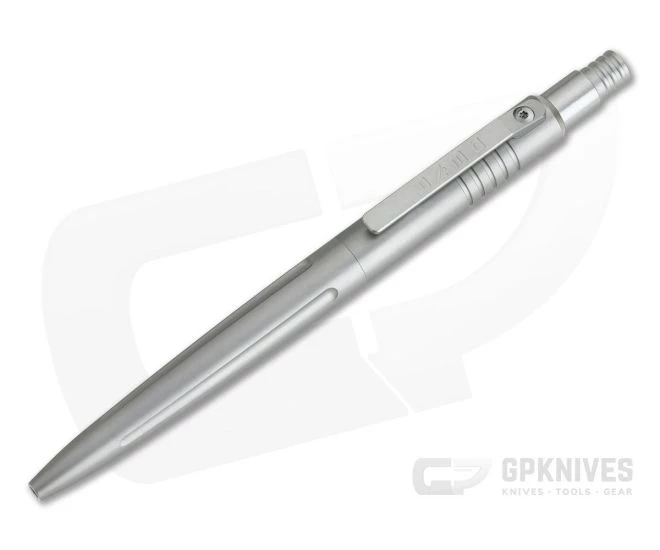 Pena Knives X-Series Click Pen Gray Titanium Matching Clip Black Ink Pen