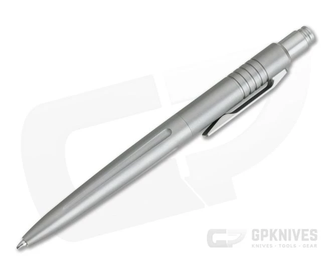 Pena Knives X-Series Click Pen Gray Titanium Matching Clip Black Ink Pen - Image 2
