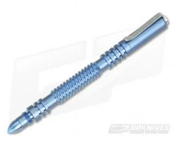 Hinderer Knives Investigator Pen Spiral Blue Titanium