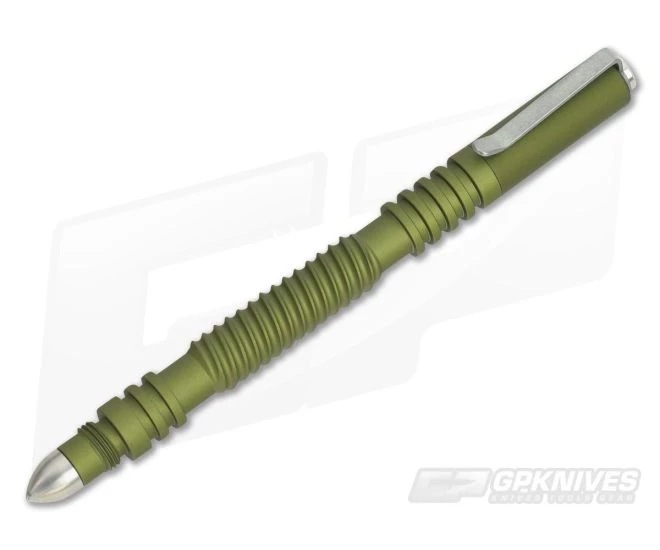 Hinderer Knives Investigator Pen Spiral Aluminum Matte OD Green
