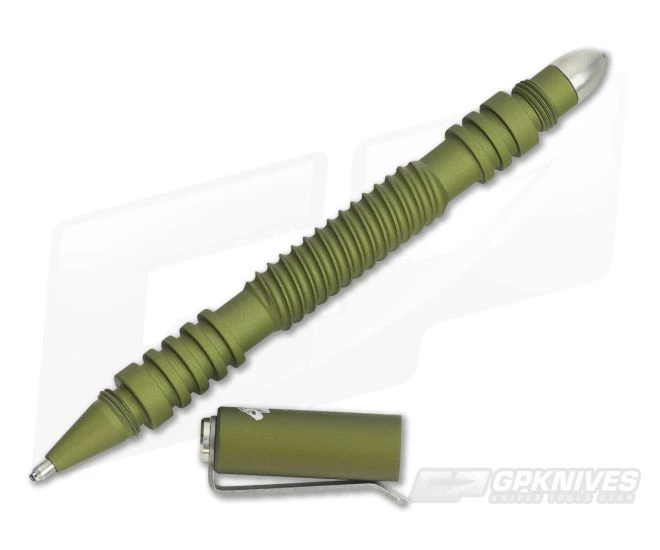 Hinderer Knives Investigator Pen Spiral Aluminum Matte OD Green - Image 2