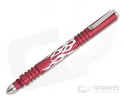 Hinderer Knives Investigator Pen Flames Matte Red Aluminum 0865