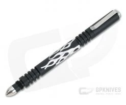 Hinderer Knives Investigator Pen Flames Matte Black Aluminum 0866