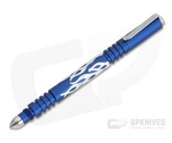Hinderer Knives Investigator Pen Flames Matte Blue Aluminum 0868