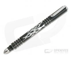 Hinderer Knives Investigator Pen Flames Stonewashed Black DLC Stainless Steel 0869