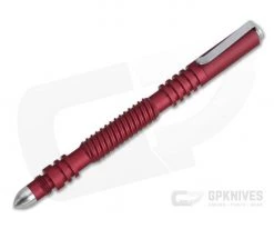 Hinderer Knives Investigator Pen Spiral Aluminum Matte Red