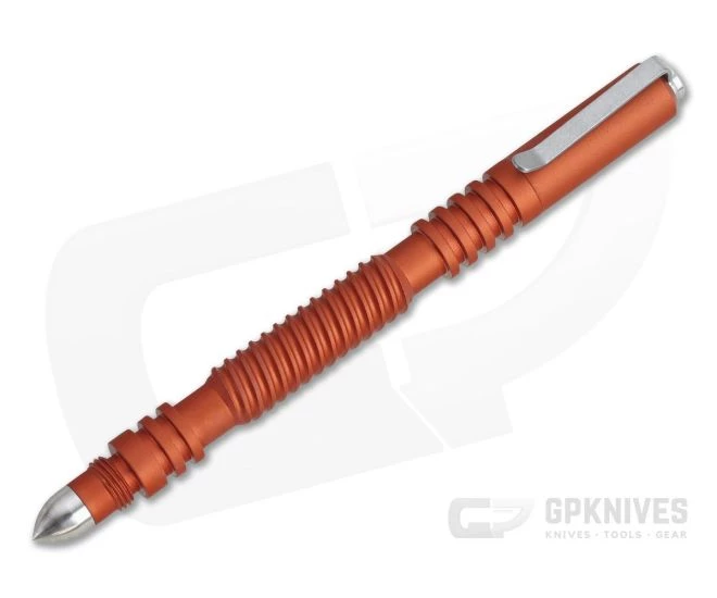 Hinderer Knives Investigator Pen Spiral Aluminum Matte Orange