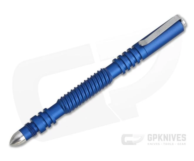 Hinderer Knives Investigator Pen Spiral Aluminum Matte Blue