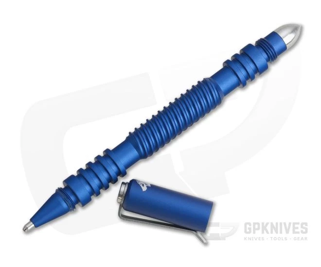Hinderer Knives Investigator Pen Spiral Aluminum Matte Blue - Image 2