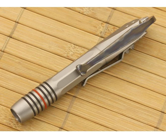 Microtech Siphon II Stainless Steel Ink Pen Torched Titanium Lever - Image 3