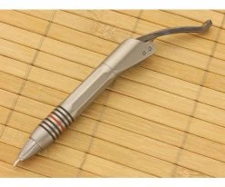 Microtech Siphon II Stainless Steel Ink Pen Torched Titanium Lever