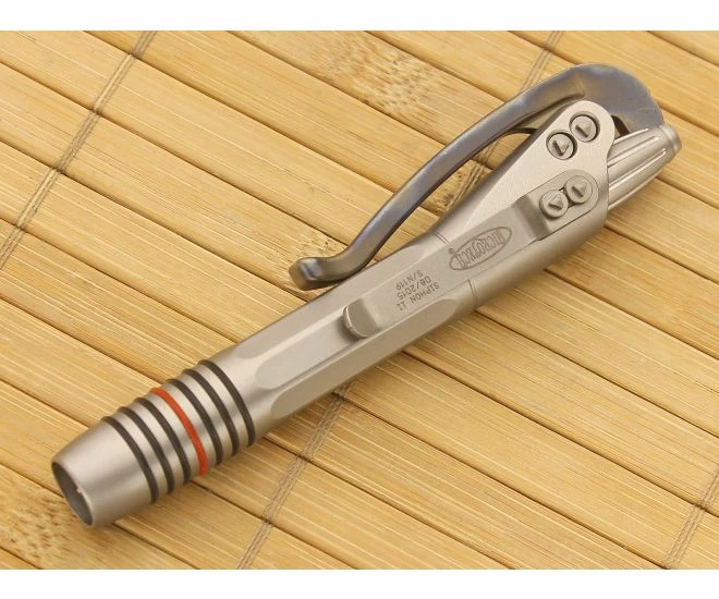 Microtech Siphon II Stainless Steel Ink Pen Torched Titanium Lever - Image 2