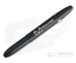 Fisher Space Pen x Realtree Bullet Pen Matte Black with Gold Grip and Clip 400BGFGGCL-RT