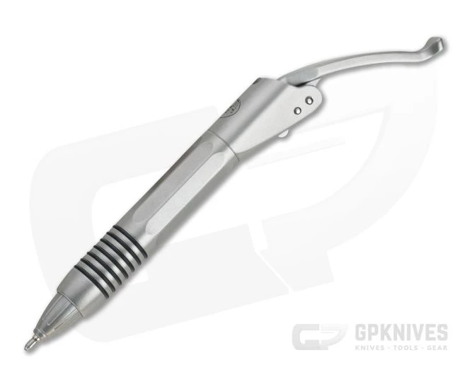 Microtech Siphon II Signature Claw Logo Engraved Bead Blast Stainless Steel Ink Pen 401-SS-BBCS