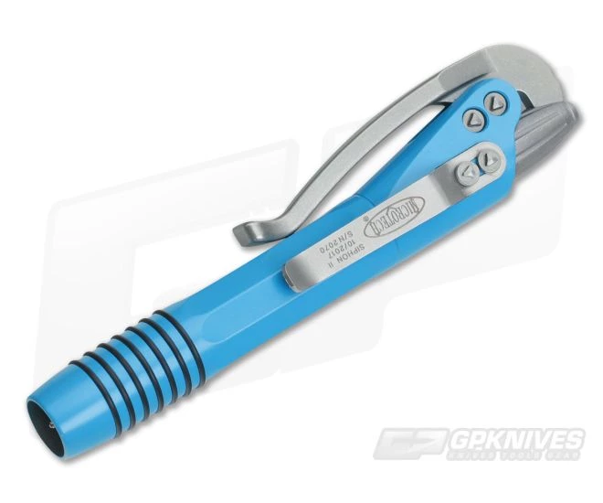 Microtech Siphon II Ink Pen Light Blue Stainless Steel 401-SS-LB - Image 2