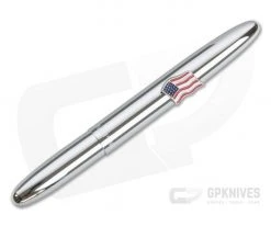 Fisher Space Pen American Flag Emblem Chrome Bullet Space Pen 600AF