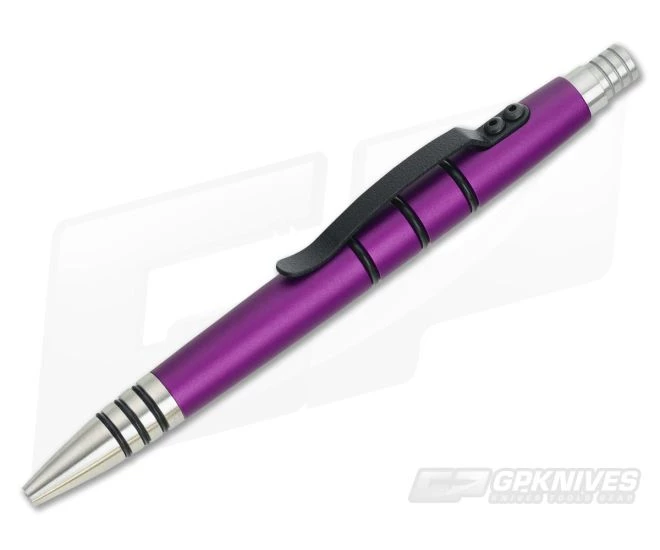 Tuff-Writer Mini Click Aluminum Ink Pen Purple SS Tip