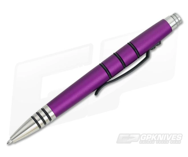 Tuff-Writer Mini Click Aluminum Ink Pen Purple SS Tip - Image 2