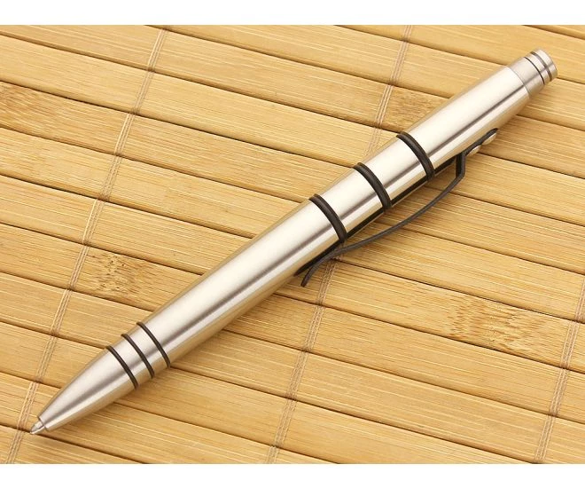 Tuff-Writer Mini Click Pen Polished Stainless Steel - Image 2