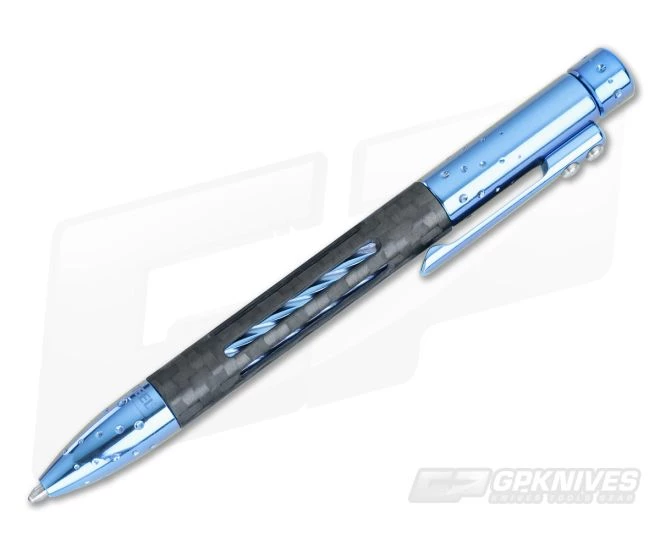 LionSteel Nyala Ink Pen Blue Titanium Carbon Fiber - Image 2