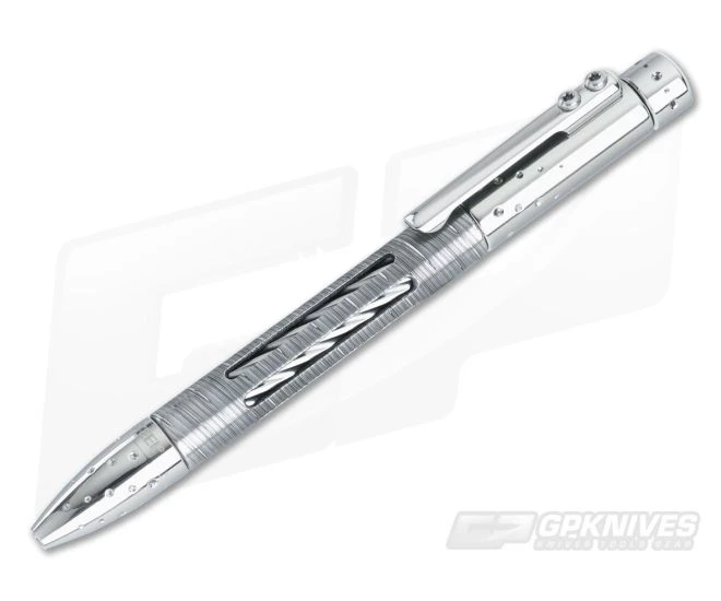 LionSteel Nyala Ink Pen Polished Titanium Damascus