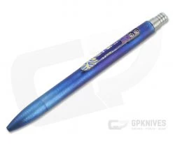 Tuff-Writer Retro Click Pen Brushed Blue Titanium Ink Pen