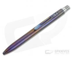 Tuff-Writer Retro Click Pen Brushed Flamed Titanium Ink Pen