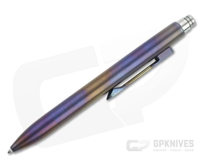 Tuff-Writer Retro Click Pen Brushed Flamed Titanium Ink Pen - Image 2