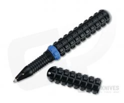 Audacious Concept Tenax Pen Blue Ring Black Aluminum EDC Ink Pen TNX-ALU-BLU