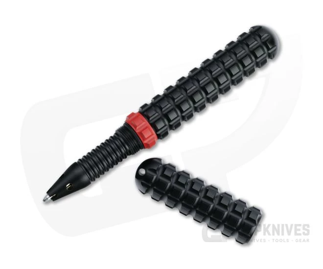 Audacious Concept Tenax Pen Red Ring Black Aluminum EDC Ink Pen TNX-ALU-RED