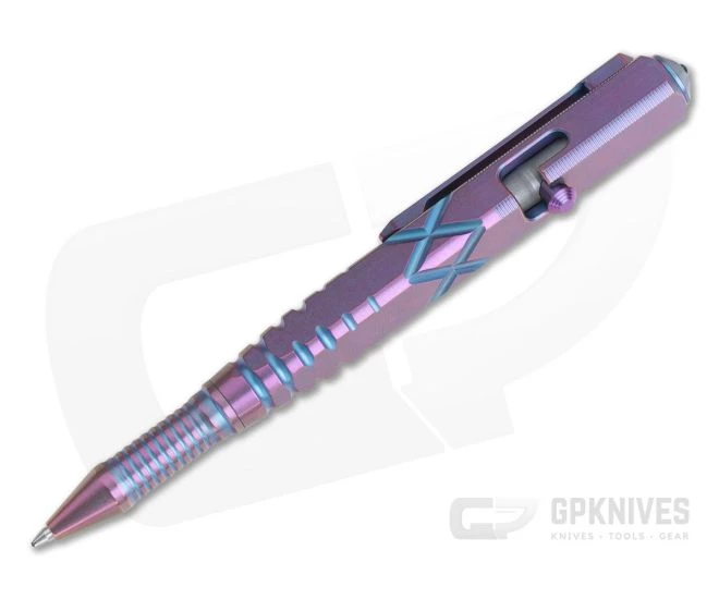 WE Knives TP-02A Purple Titanium Bolt Action Ink Pen - Image 2